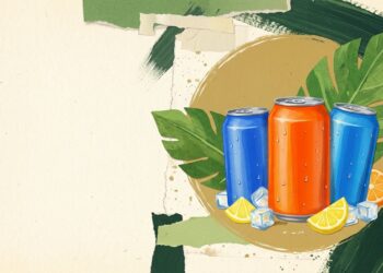 Hard sports drink cans, editorial illustration